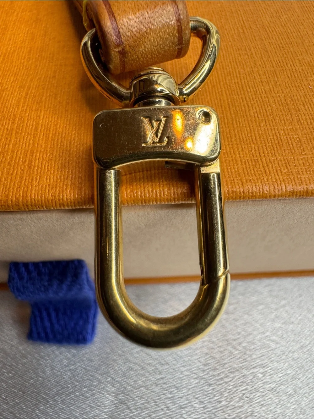 Louis Vuitton Vachetta Leather Wristlet Strap in Natural Tan